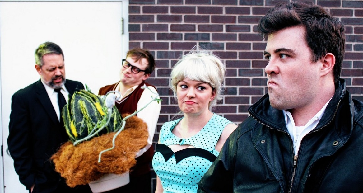 Joe Urbaitis, Andy Sederquist, Abbey Donohoe, and Rob Keech in Little Shop of Horrors