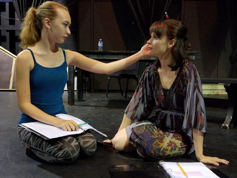 Laila Haley and Jessica Danney in rehearsal for Broken