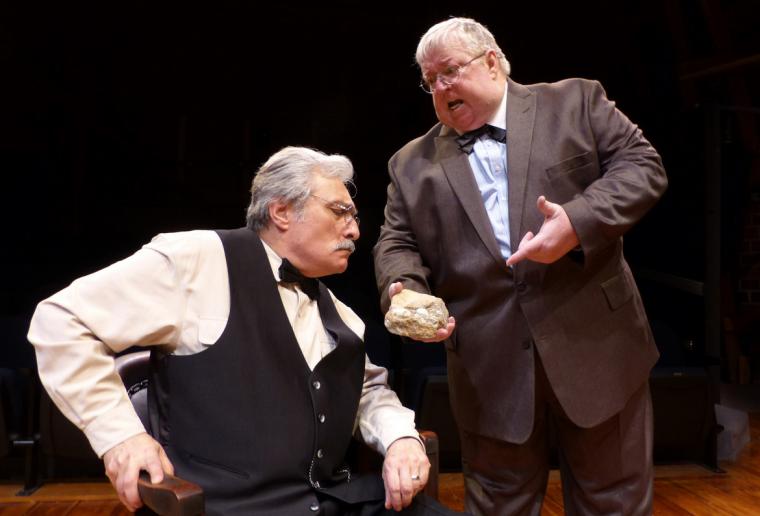 Joseph F. Logiudice and John VanDeWoestyne in the Richmond Hill Barn Theatre's Inherit the Wind