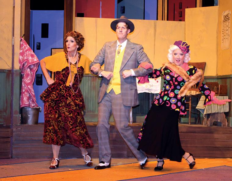 Deb Kennedy, Travis Smith, and Brooke Myers in Annie