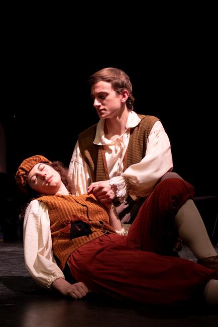 Elise Campbell and Peter Alfano in The Three Musketeers