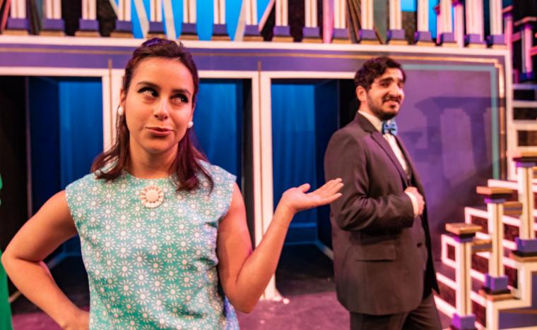Muriel Melgoza and Rami Halabi in How to Succeed in Business without Really Trying