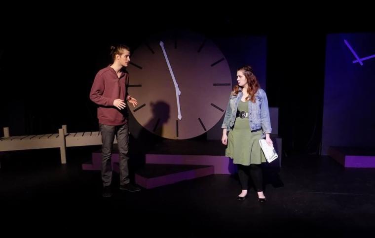 Zach Hendershott and Kathryn Jecklin in the Black Box Theatre's The Last Five Years