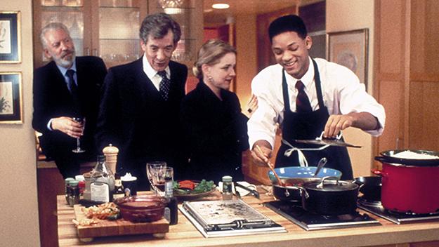 Donald Sutherland, Ian McKellen, Stockard Channing, and Will Smith in Six Degrees of Separation